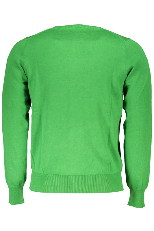 Green Cotton Men Sweater