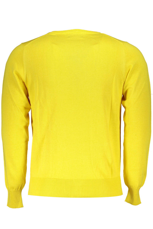 Yellow Cotton Men Sweater