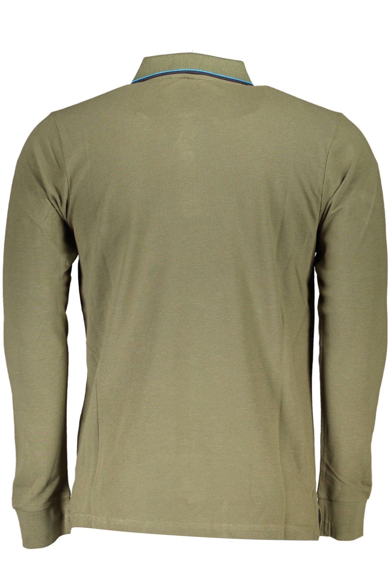Green Cotton Men Polo Shirt