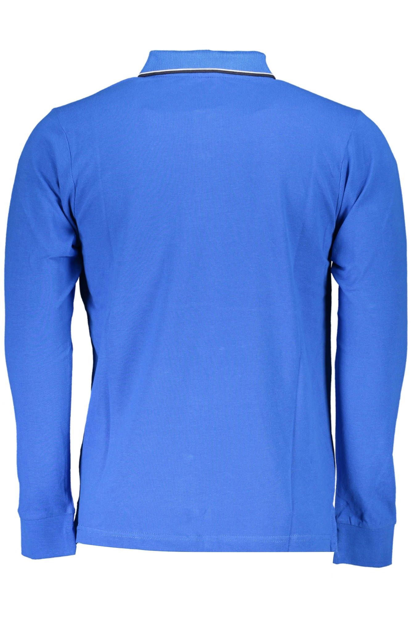 Blue Cotton Men Polo Shirt
