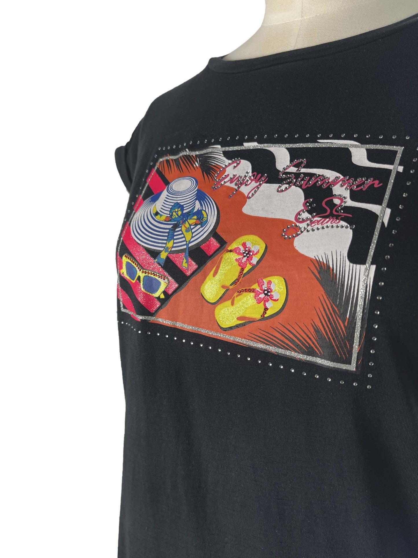 Black Cotton Women's Top