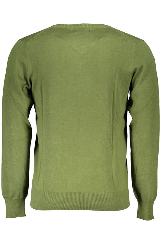 Green Cotton Men Sweater