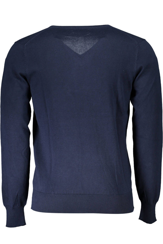 Blue Cotton Men Sweater