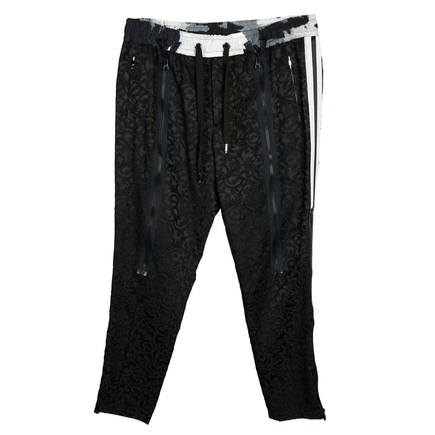 Black Silk Men Sports Trousers