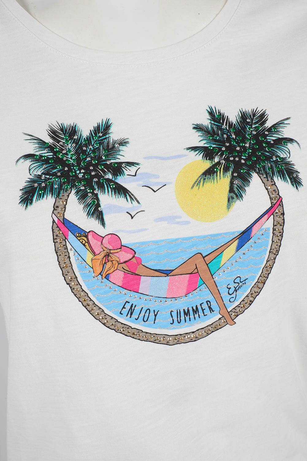 White Cotton Women T-Shirt