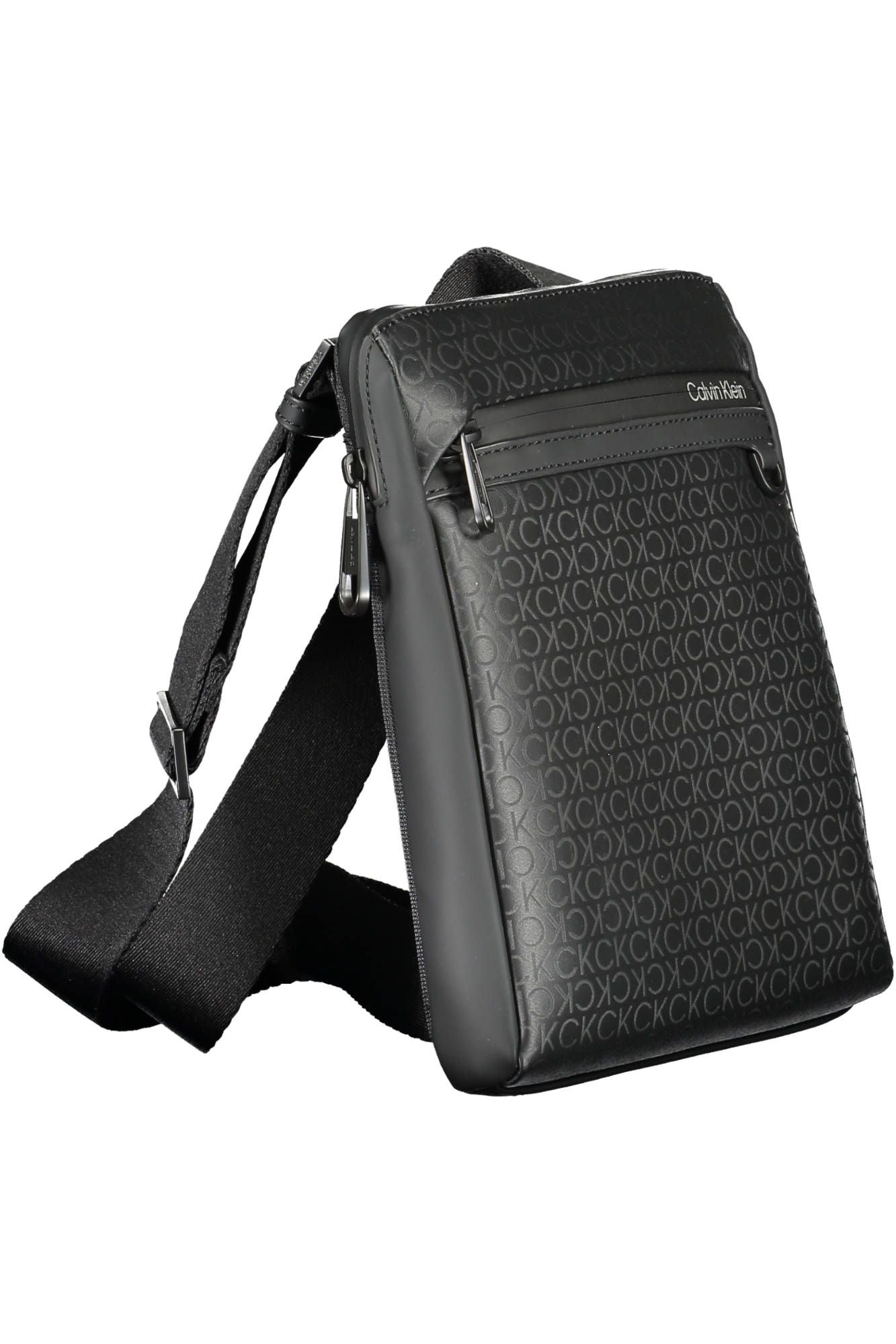 Black Recycled Polyester Men Shoulder Bag