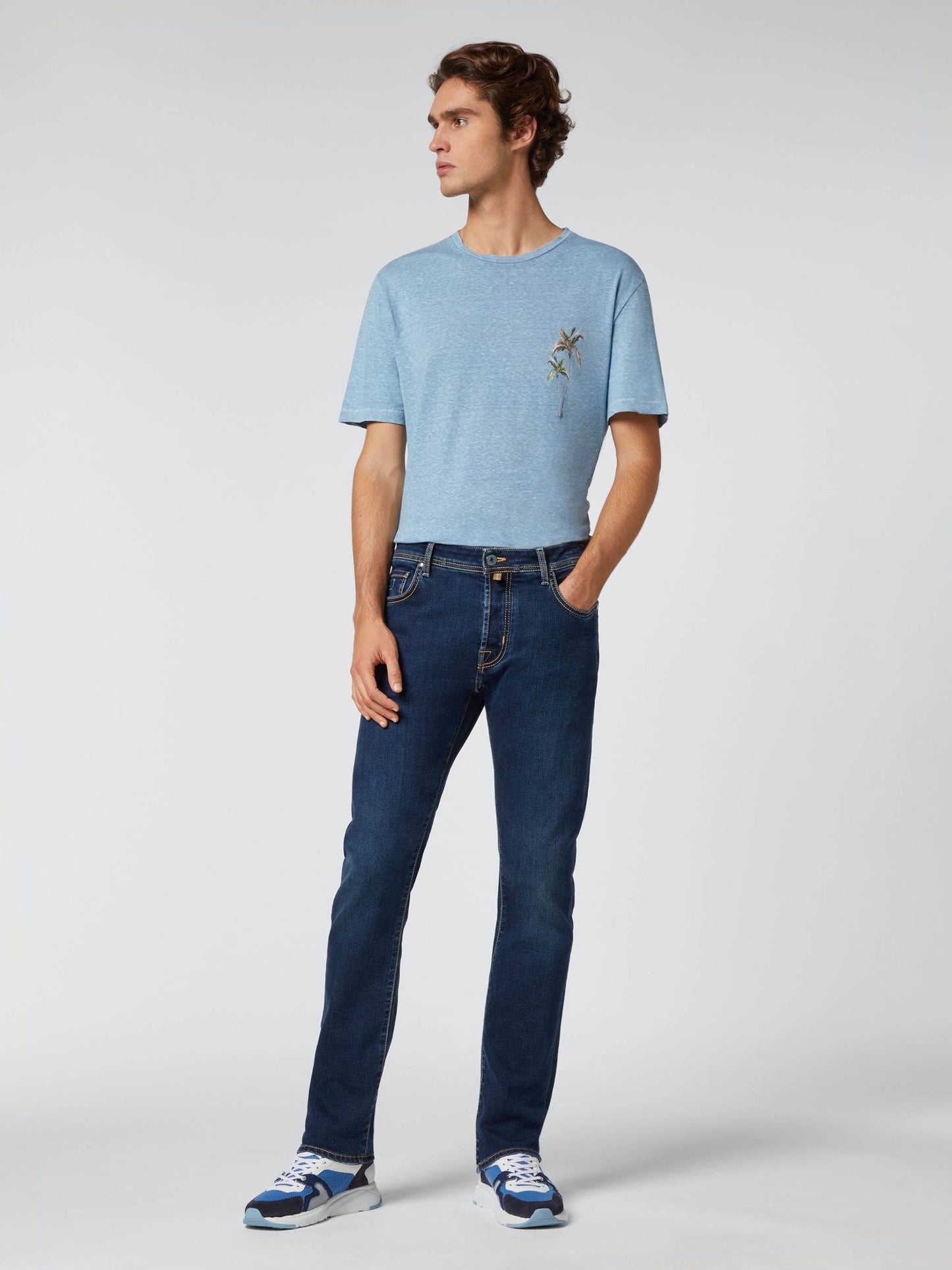 Blue Cotton Men Jeans
