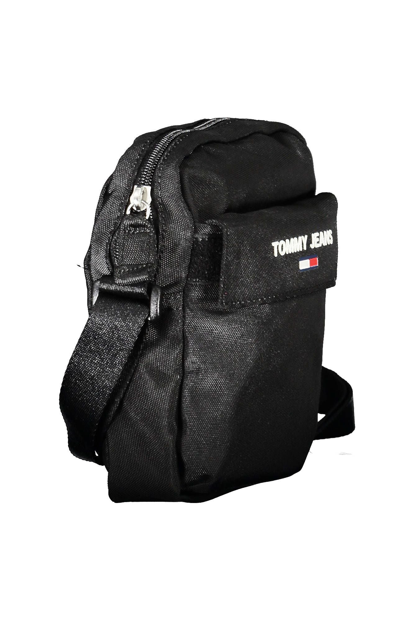 Black Recycled Polyester Men Shoulder Bag
