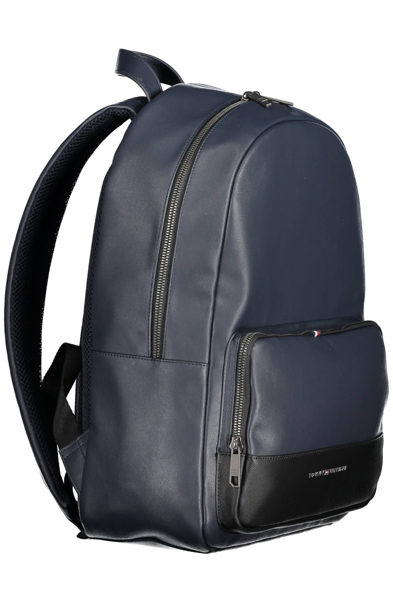 Blue Polyurethane Men Backpack