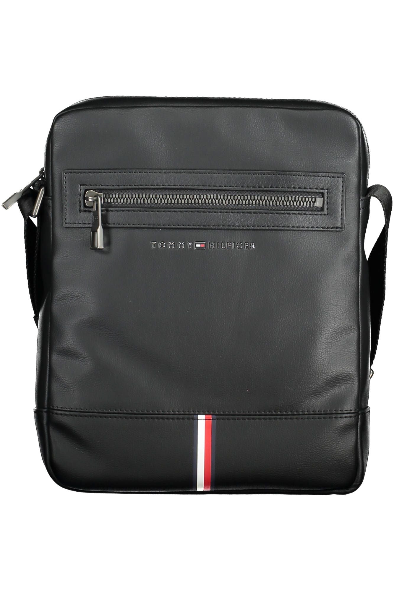 Black Polyurethane Men Shoulder Bag