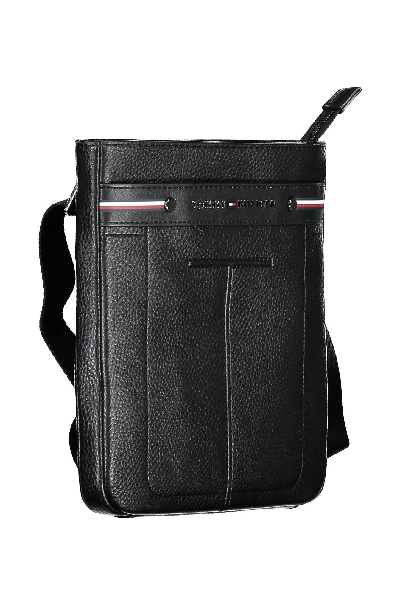Black Polyurethane Men Shoulder Bag