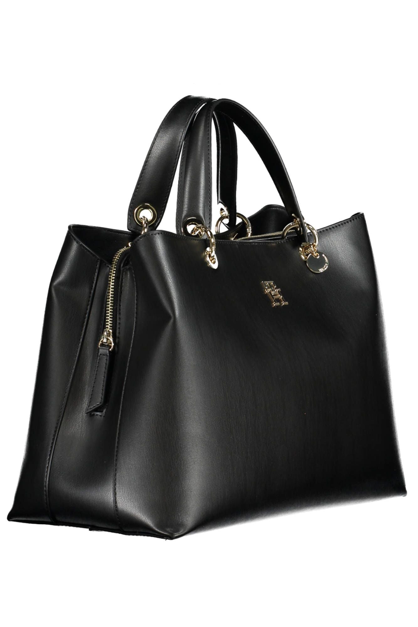 Black Polyethylene Women Handbag