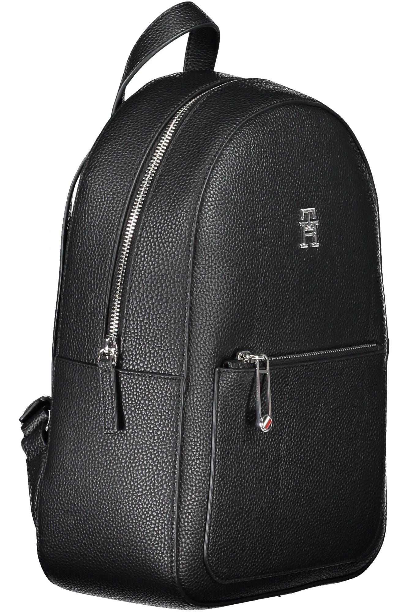 Black Polyurethane Women Backpack