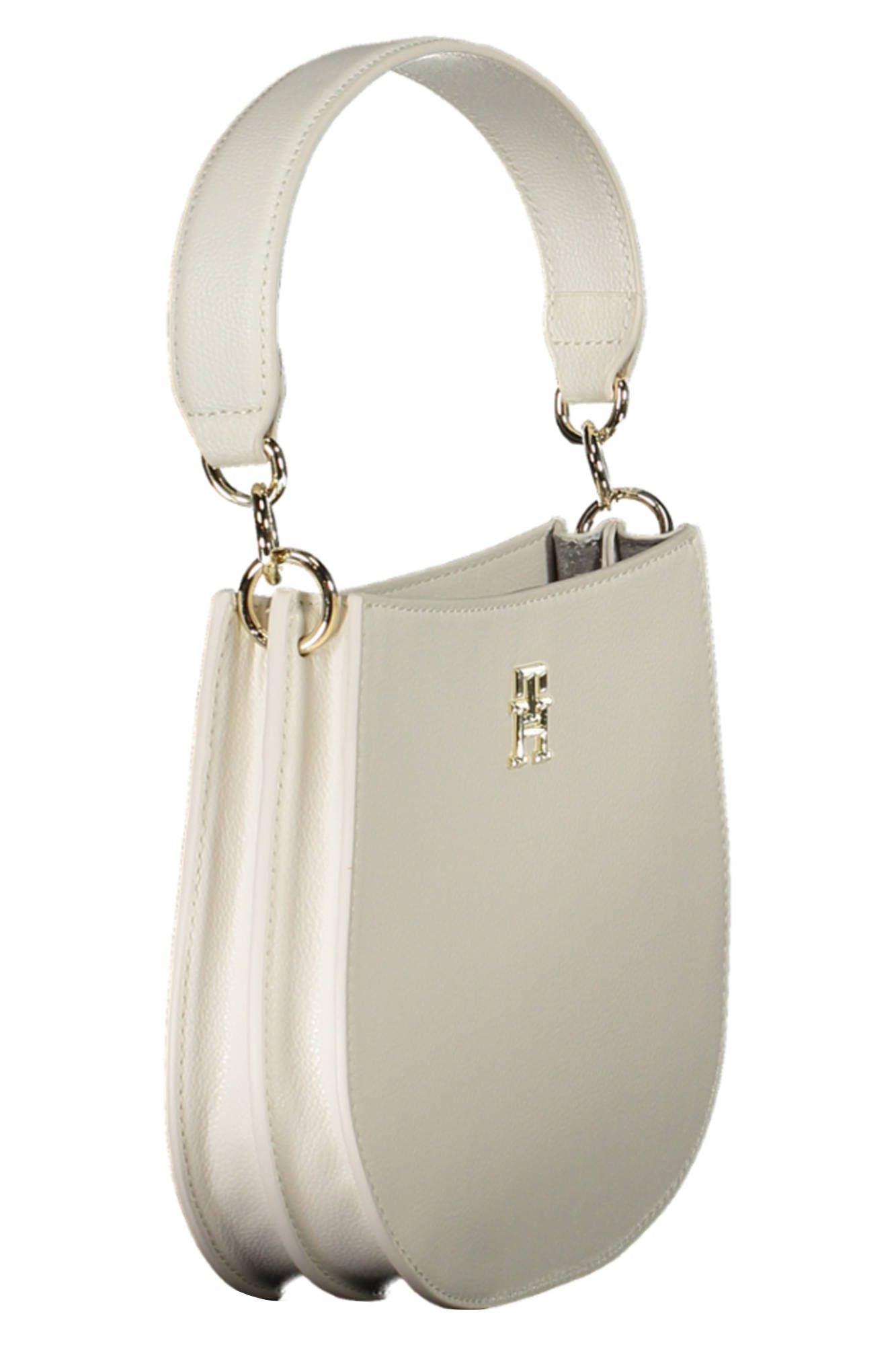 White Polyester Women Handbag