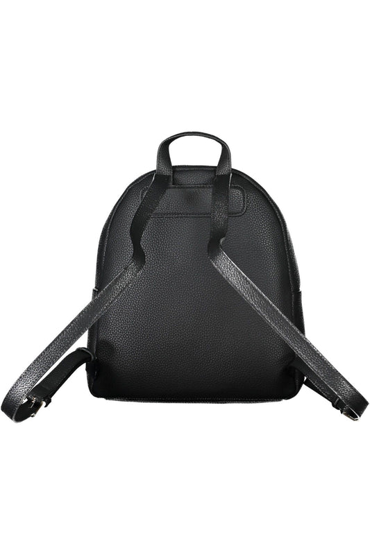 Black Polyester Women Backpack
