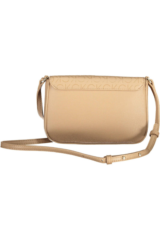 Beige Polyester Women Handbag