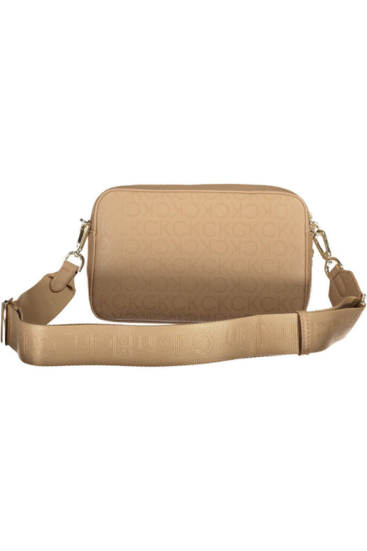 Beige Polyester Women Handbag