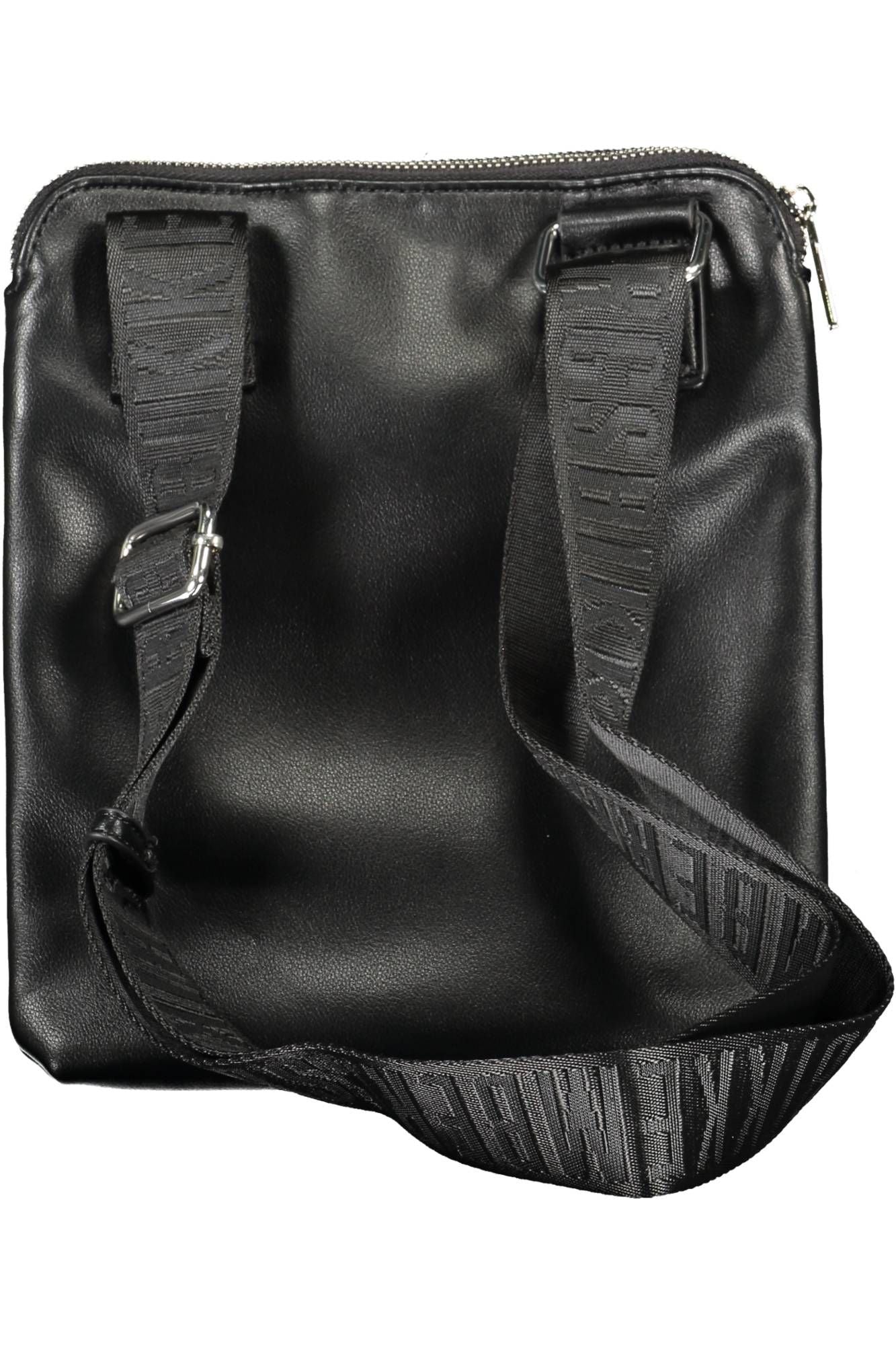 Black Polyurethane Men Shoulder Bag