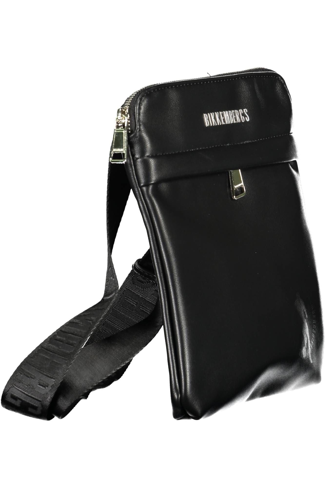 Black Polyurethane Men Shoulder Bag