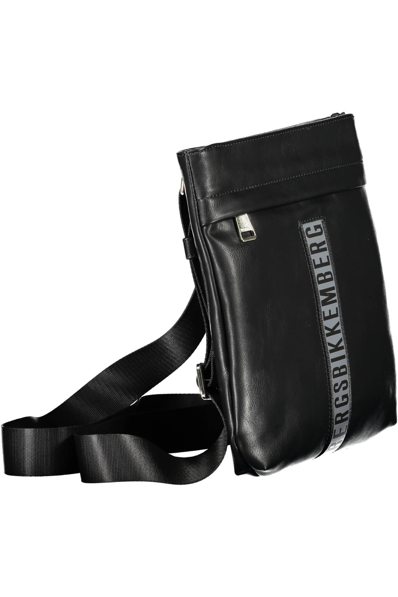 Black Polyurethane Men Shoulder Bag