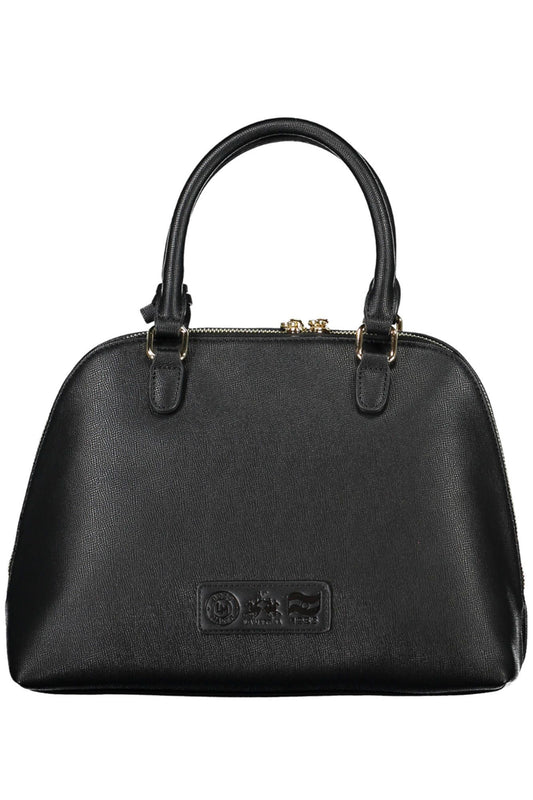 Black Polyurethane Women Handbag