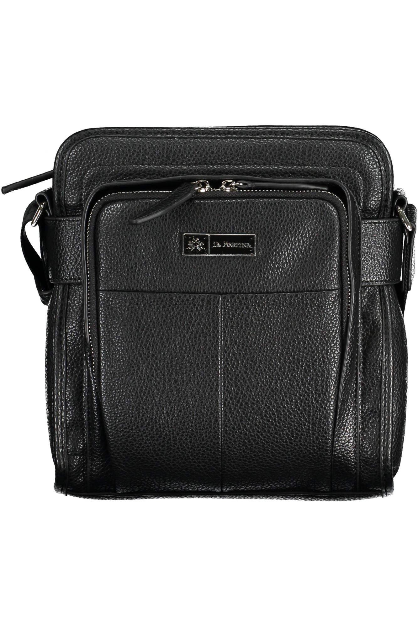 Black Polyurethane Men Shoulder Bag
