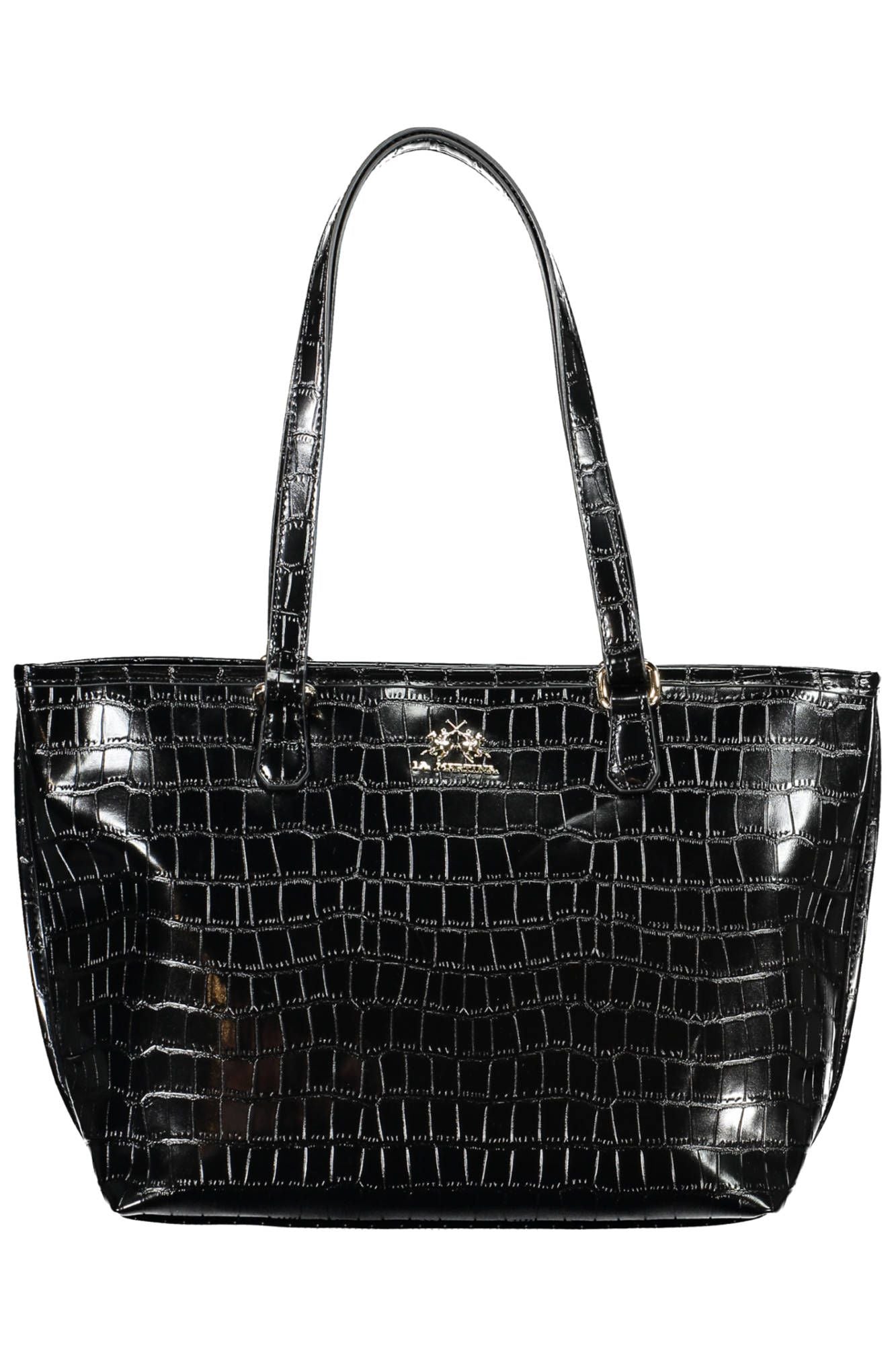 Black Polyurethane Women Handbag