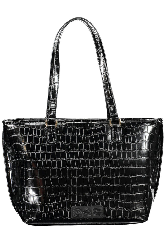 Black Polyurethane Women Handbag