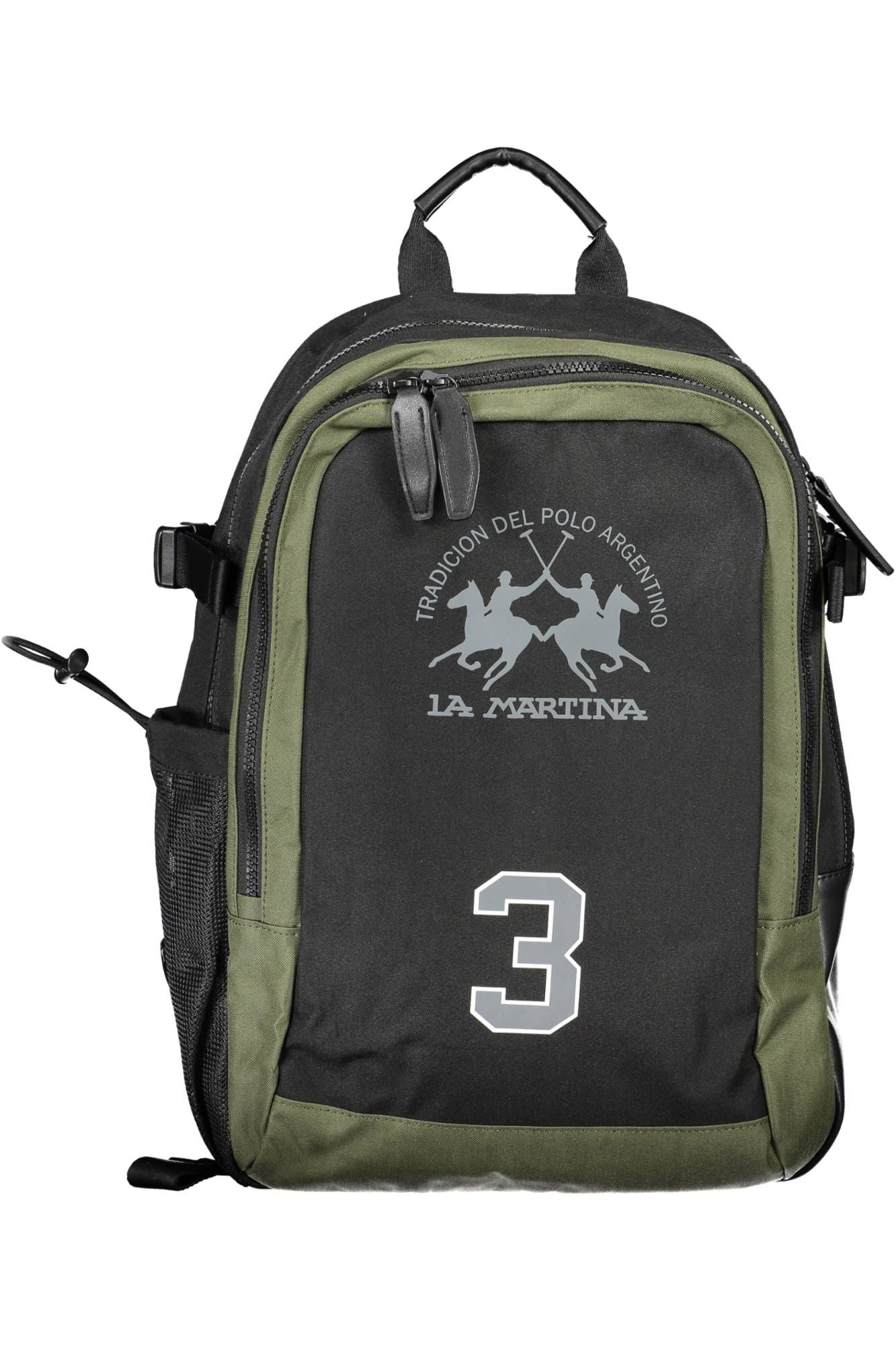 Black Polyester Men Backpack