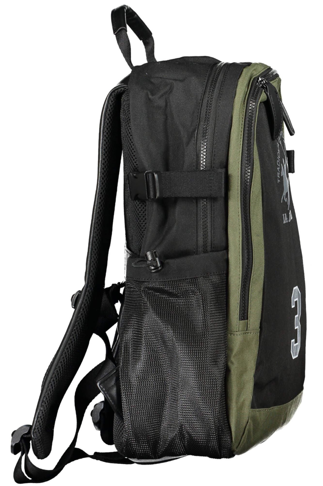 Black Polyester Men Backpack