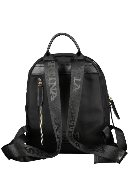 Black Nylon Women Backpack