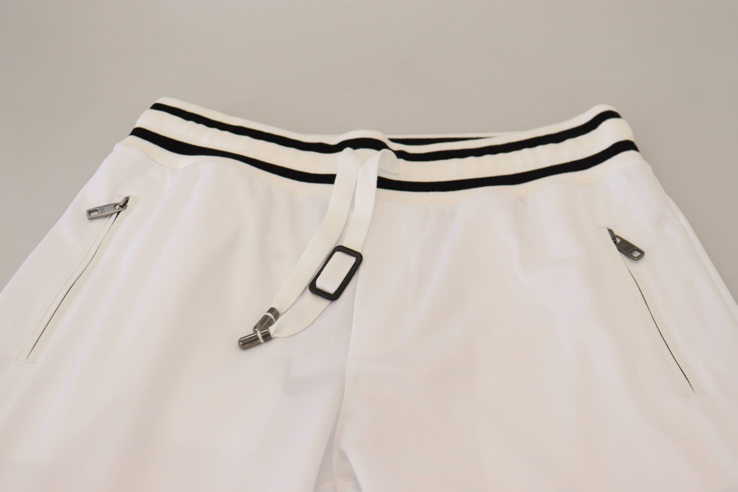 Elegant White Sport Sweatpants