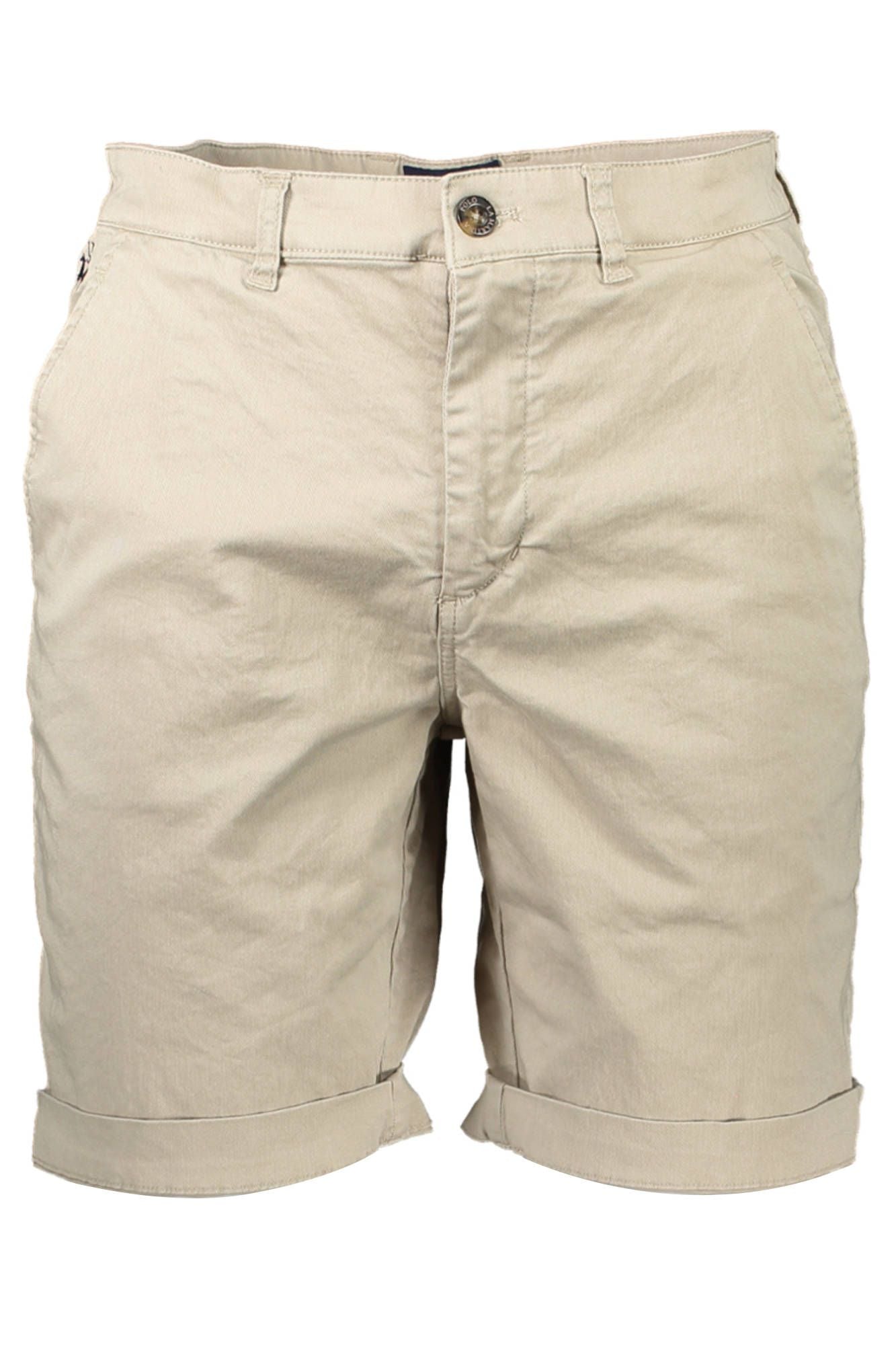 Beige Cotton Men Bermuda