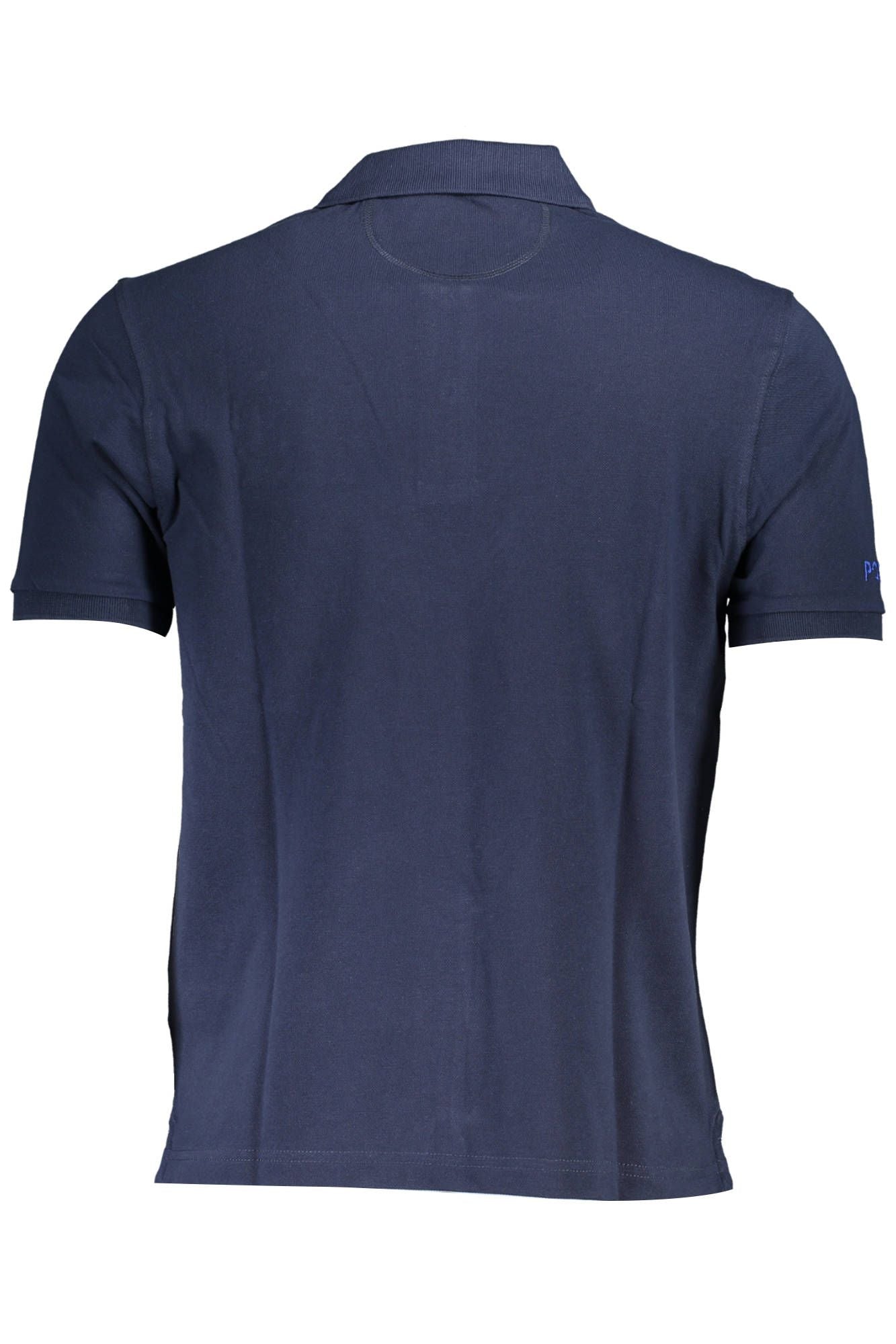 Blue Cotton Men Polo Shirt