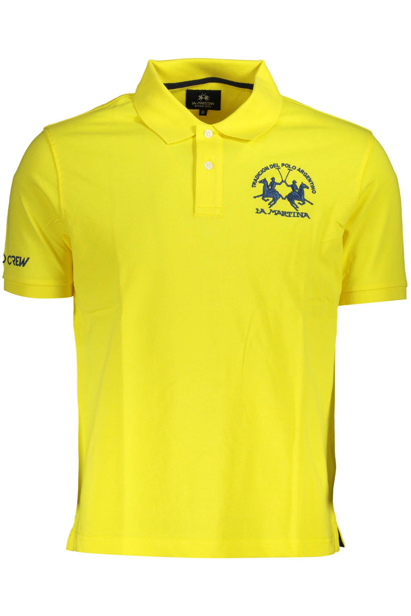 Yellow Cotton Men Polo Shirt