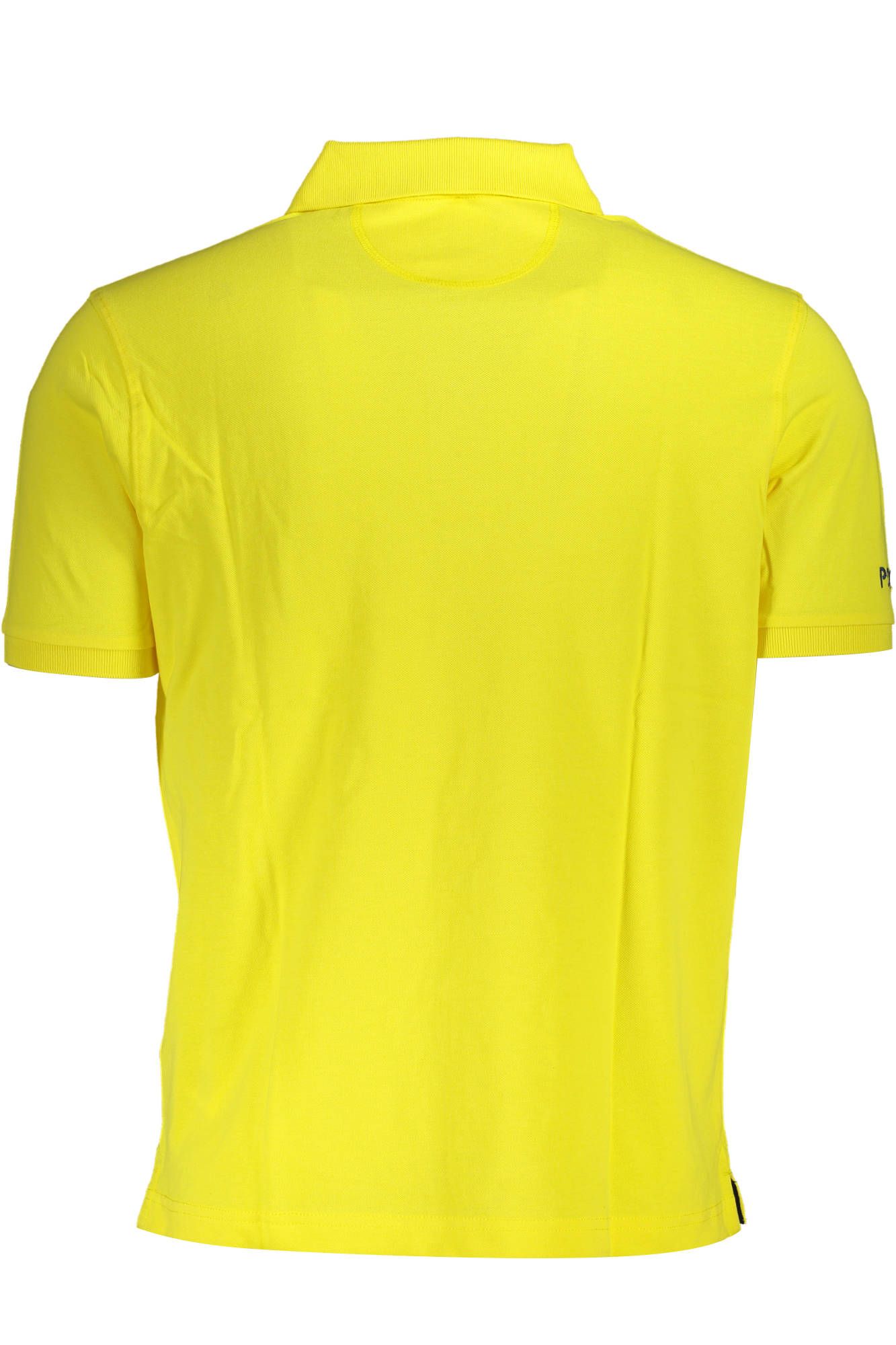 Yellow Cotton Men Polo Shirt