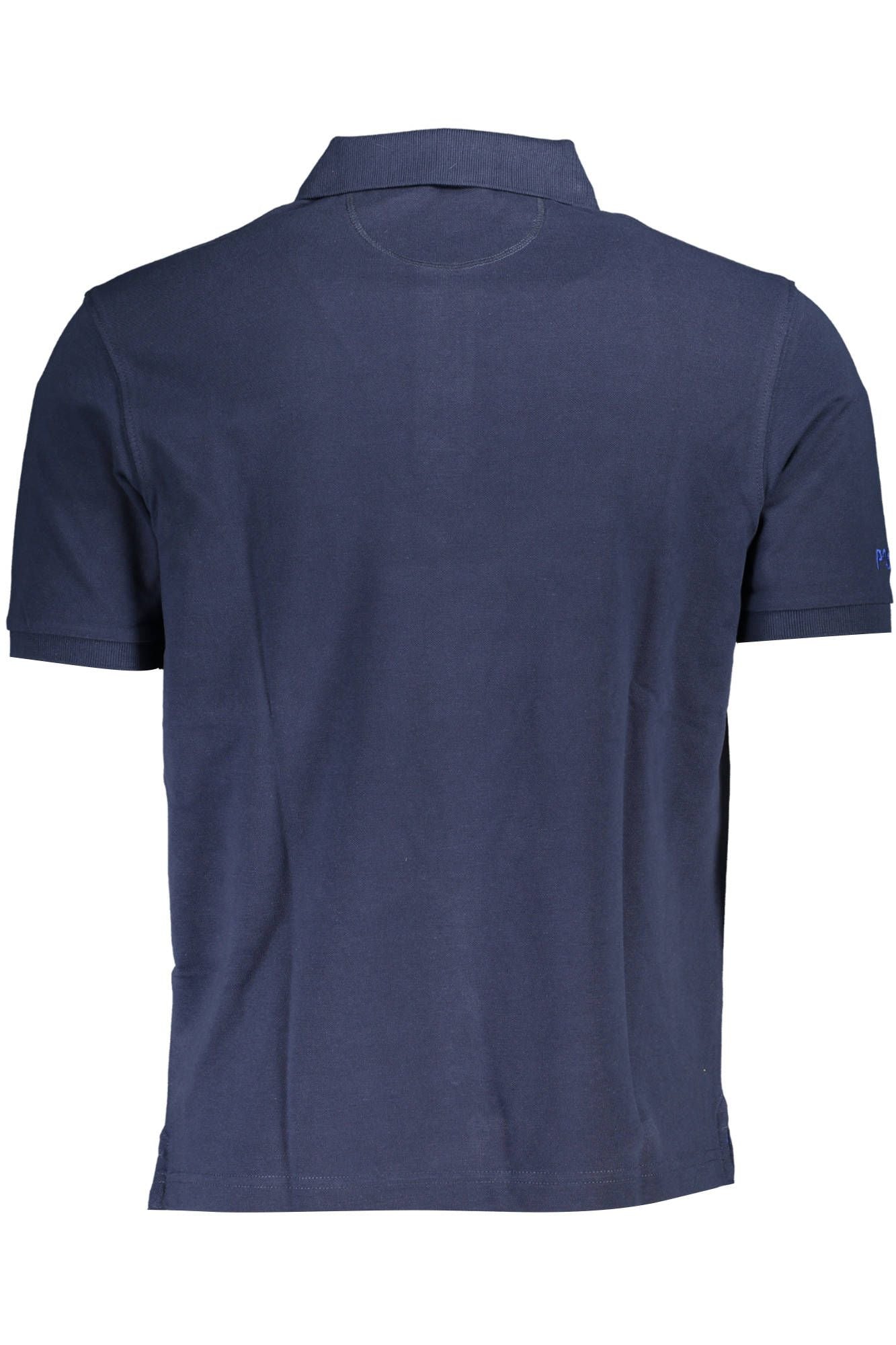 Blue Cotton Men Polo Shirt