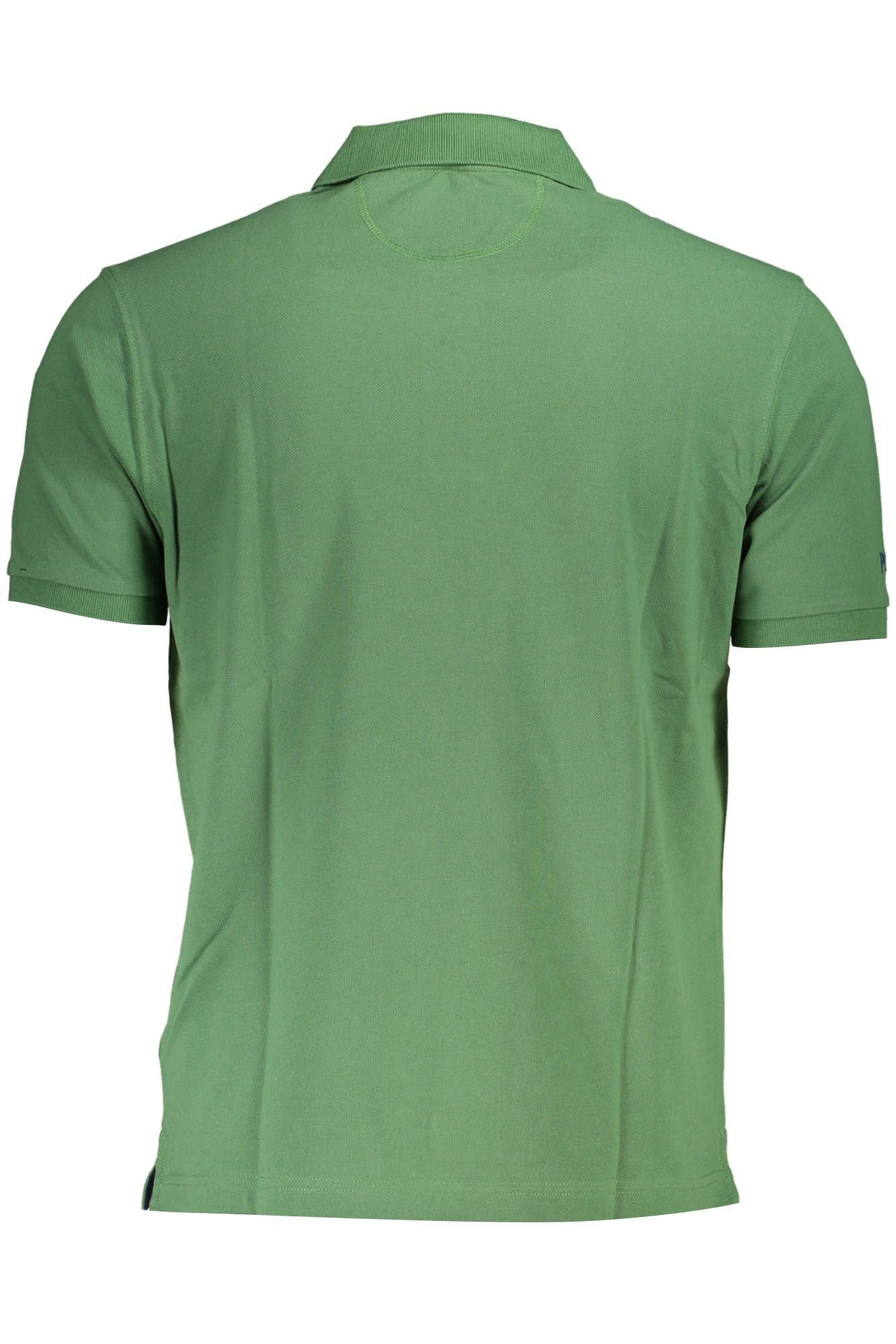 Green Cotton Men Polo Shirt