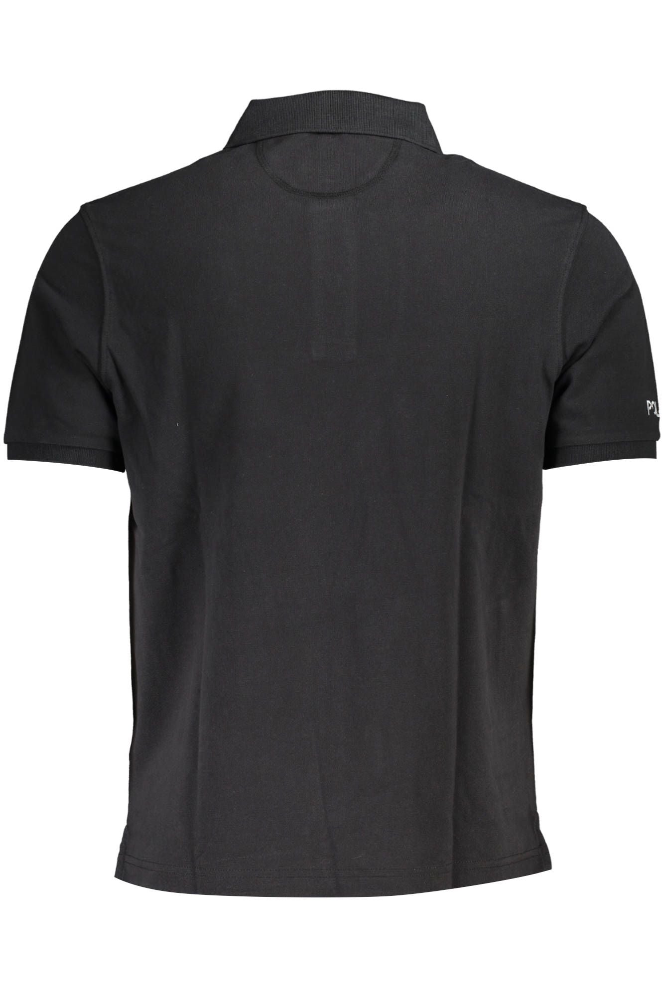Black Cotton Men Polo Shirt