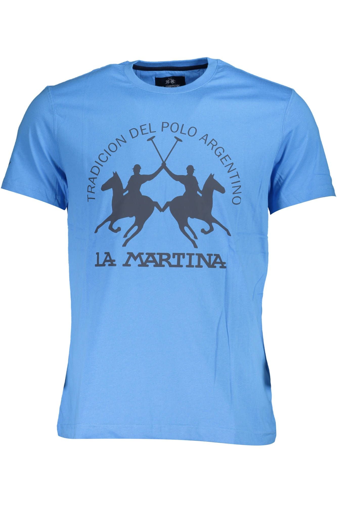 Blue Cotton Men T-Shirt