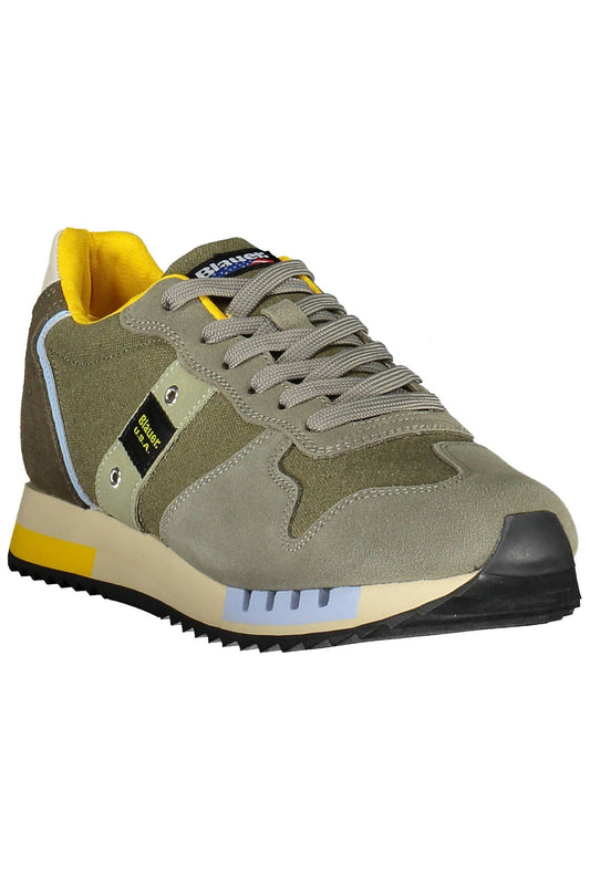 Green Polyester Men Sneaker