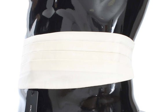 Elegant White Silk Cummerbund