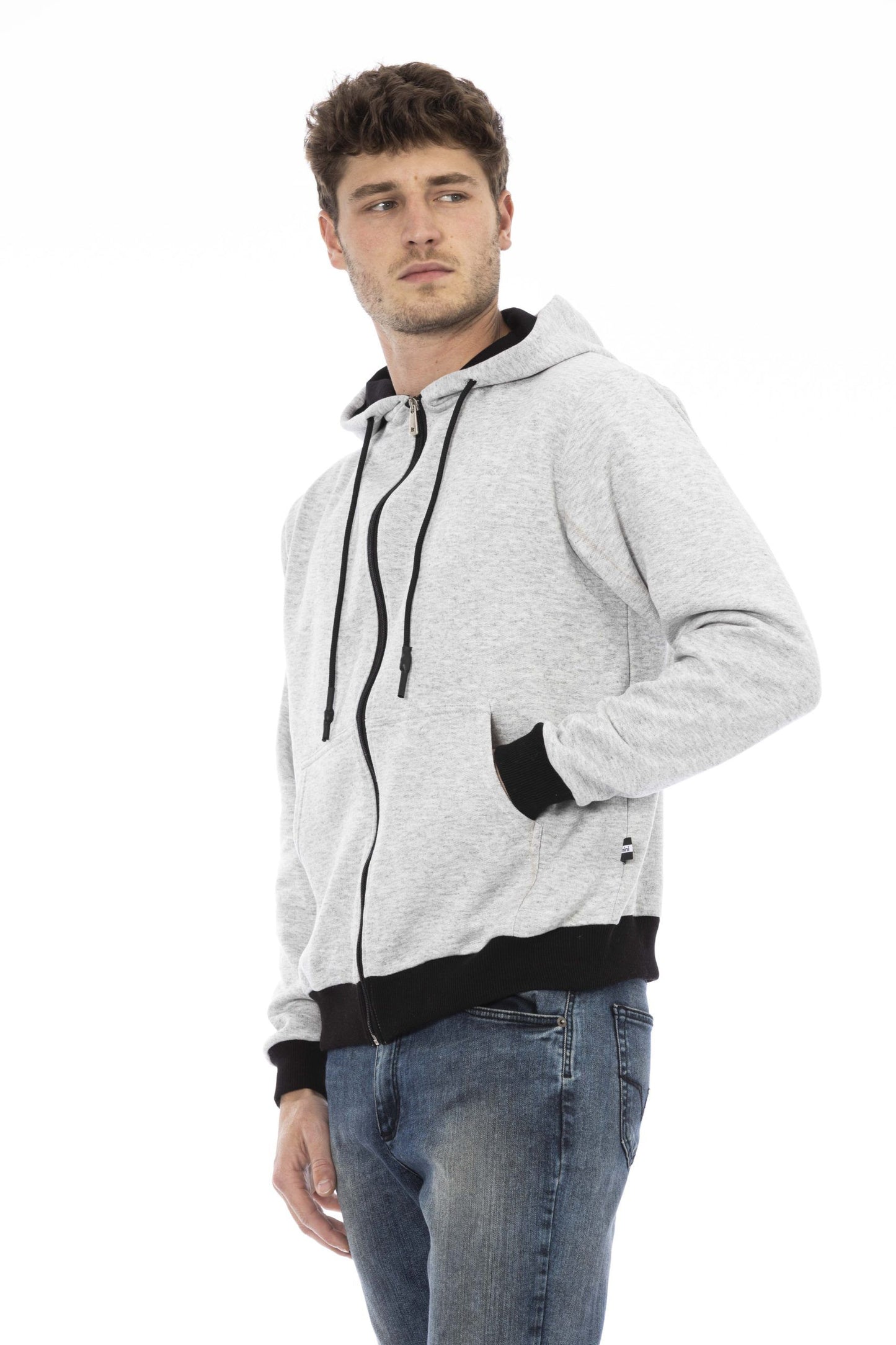 Gray Cotton Men Sweater