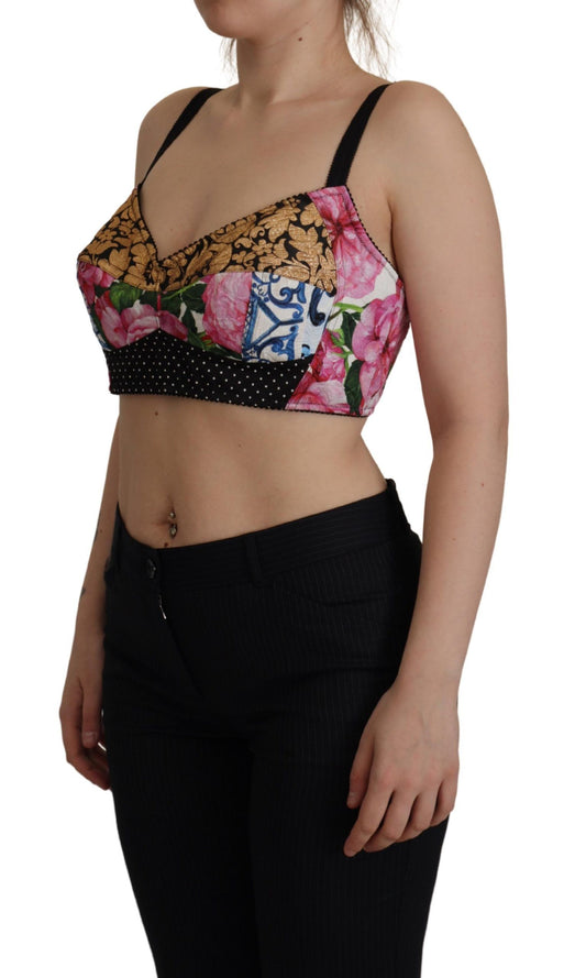 Chic Cropped Patchwork Corset Top