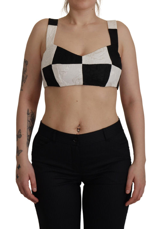 Elegant Checkered Sleeveless Bustier Corset