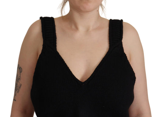Elegant Black Cashmere Corset Top
