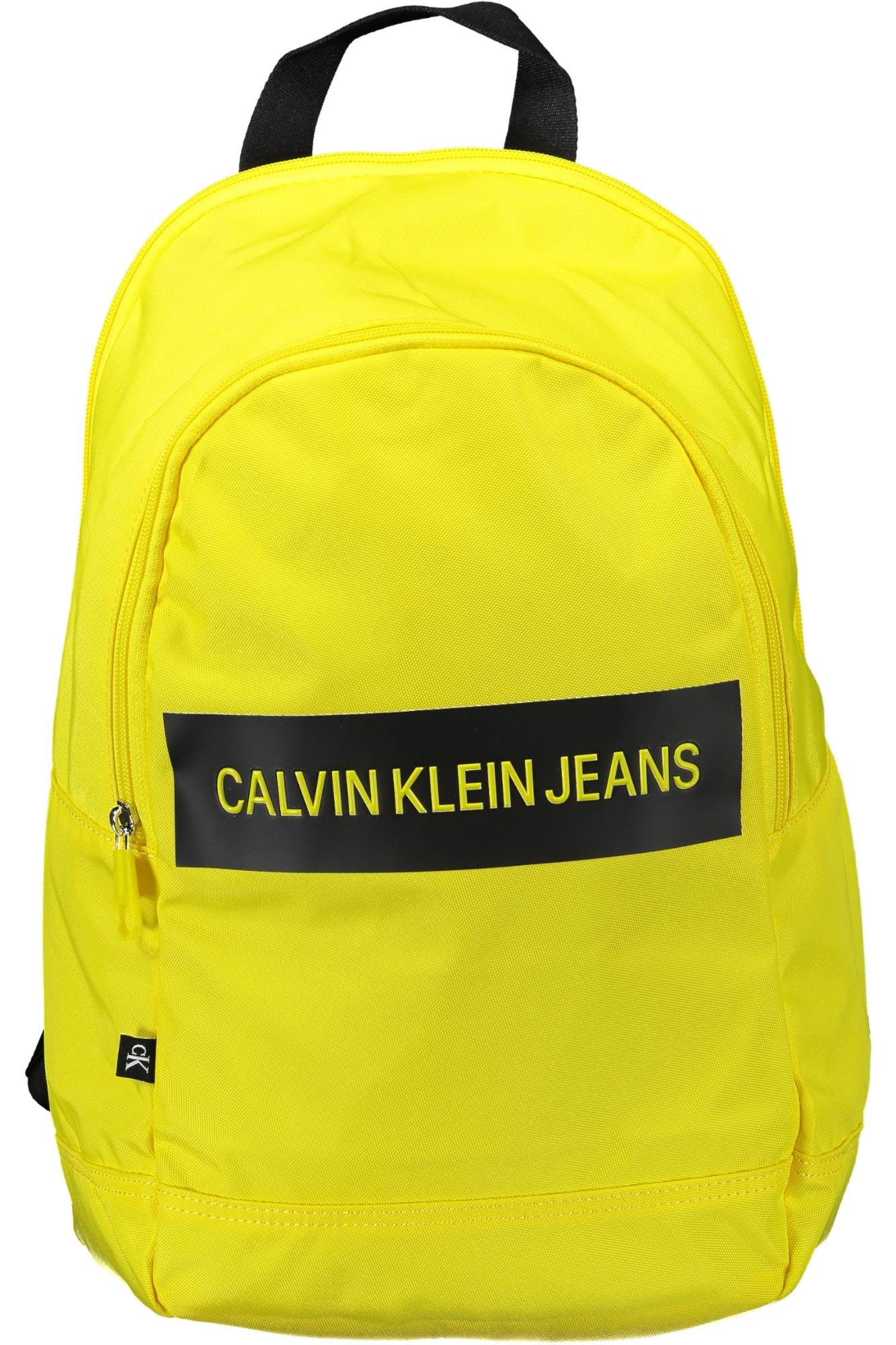 Yellow Polyester Men Backpack