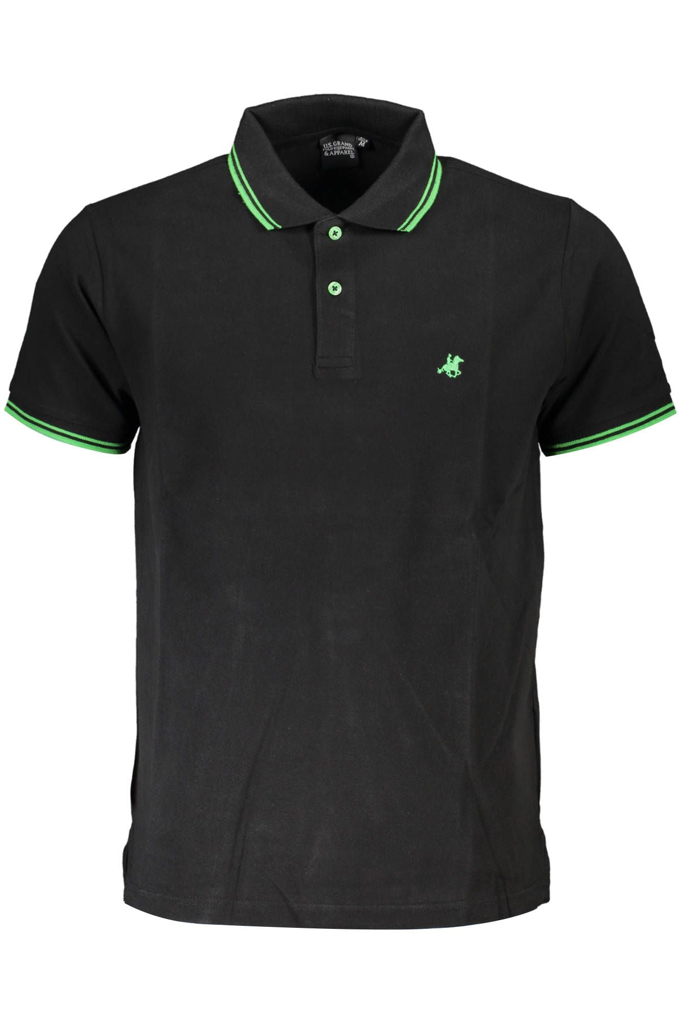 Black Cotton Men Polo Shirt