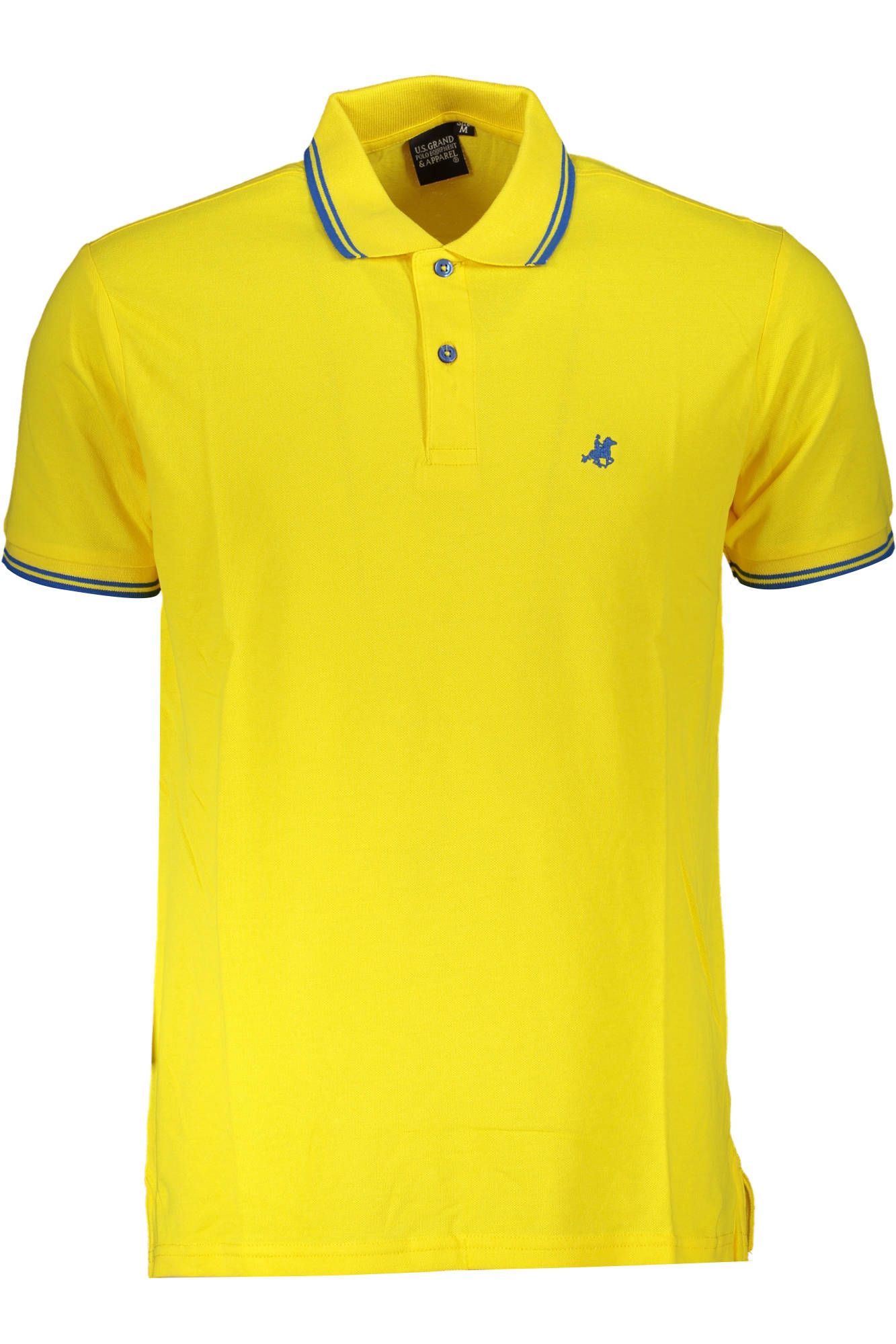 Yellow Cotton Men Polo Shirt