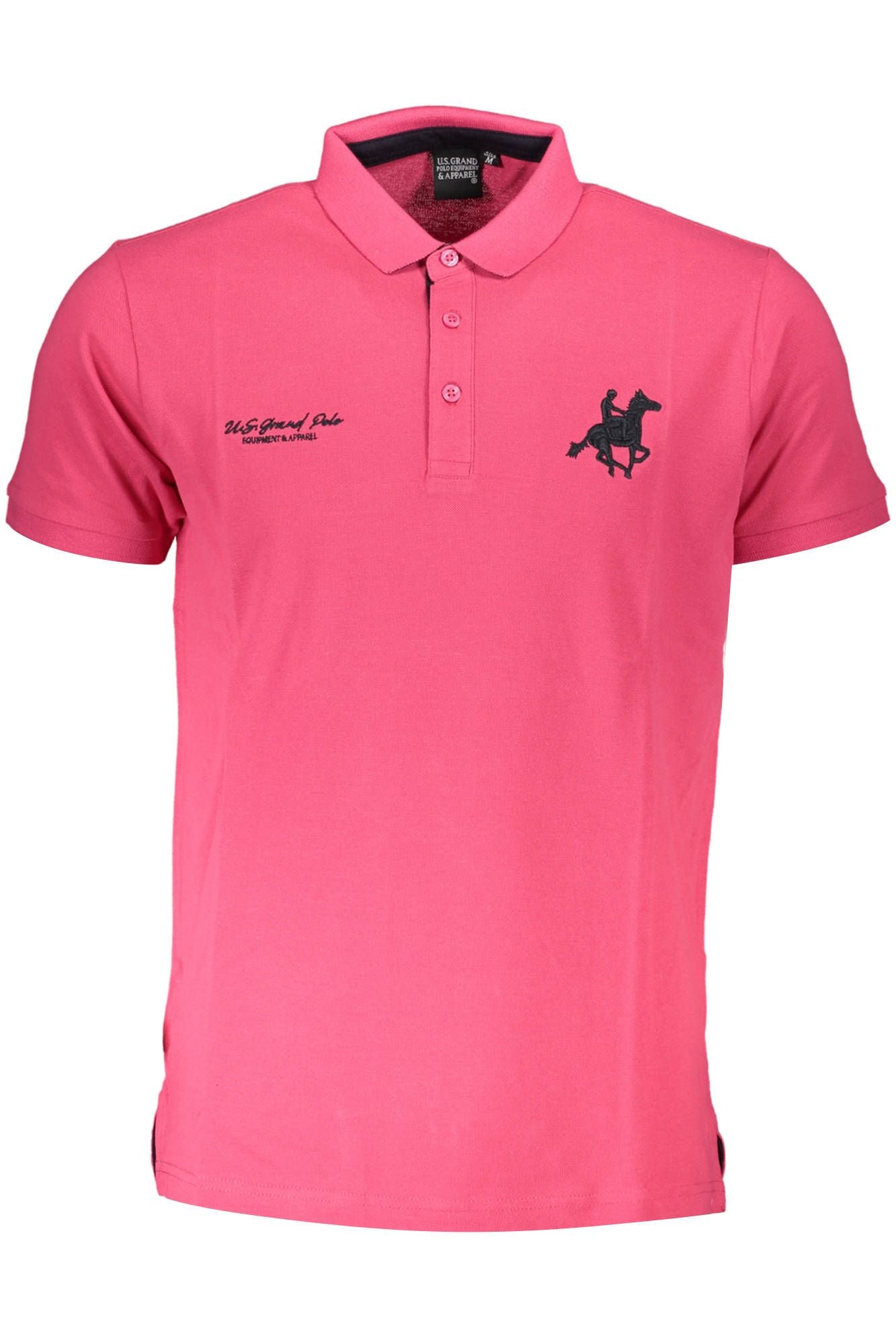 Pink Cotton Men Polo Shirt